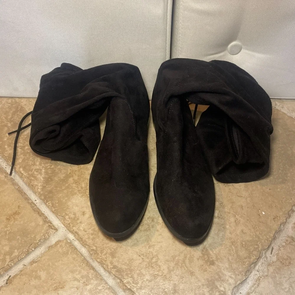 Charles by Charles David Gammon Black Suede Over-the-Knee Thigh High‎ Boots Glam